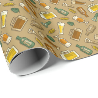 Bier Icons Muster Papier Wrapping Papier Geschenkpapier