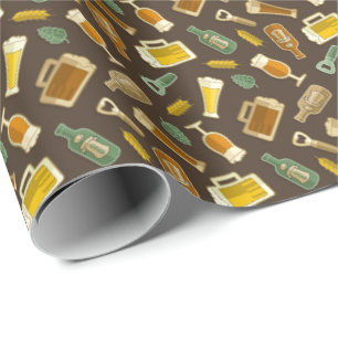 Bier Icons Muster Papier Wrapping Papier Geschenkpapier