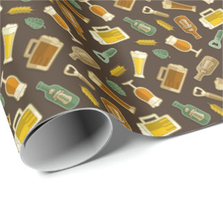 Bier Icons Muster Papier Wrapping Papier Geschenkpapier