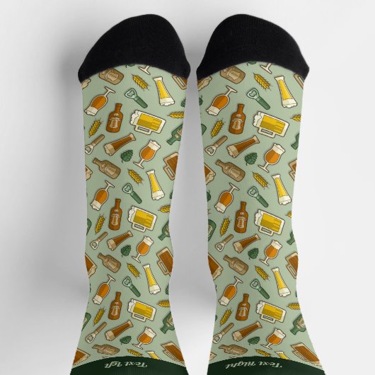 Bier Icons Muster Socken (Oben)