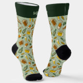 Bier Icons Muster Socken (Gewinkelt)