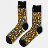 Bier Icons Muster Socken (Linkes Detail)