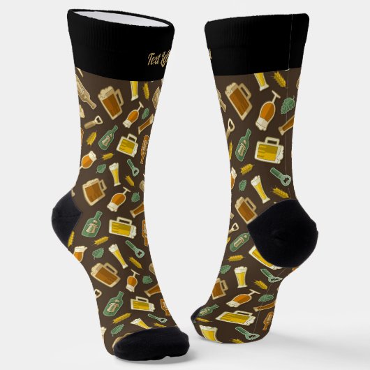 Bier Icons Muster Socken (Gewinkelt)