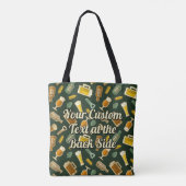 Bier Icons Muster Tote Tasche (Rückseite)