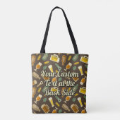 Bier Icons Muster Tote Tasche (Rückseite)