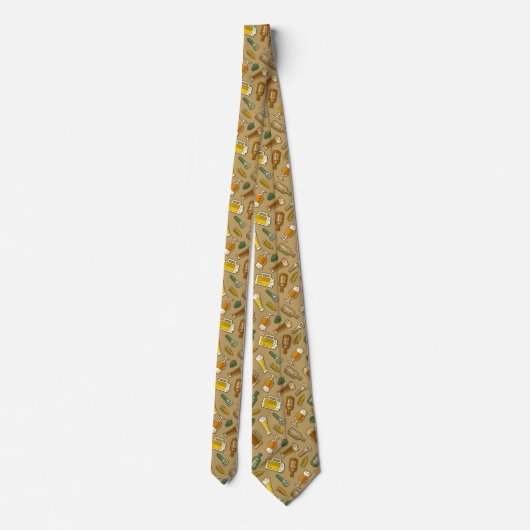 Bier Icons Pattern Neck Tie Krawatte (Rückseite)