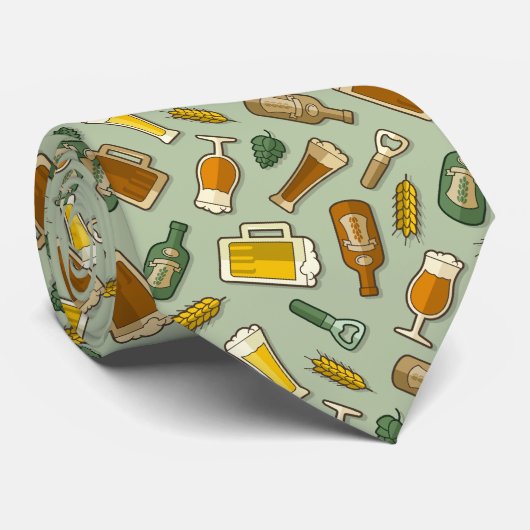Bier Icons Pattern Neck Tie Krawatte (Gerollt)