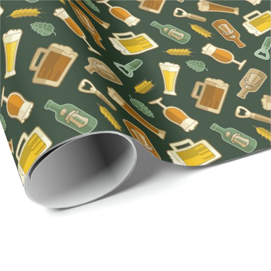 Bier-Ikonen-Muster-Verpackungspapier Geschenkpapier (Rolleneckpunkt)