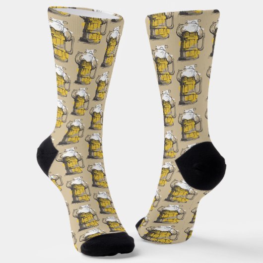 Bier Ilustration Socken (Gewinkelt)