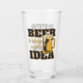 Bier immer eine gute Idee Funny Glas (Rückseite)
