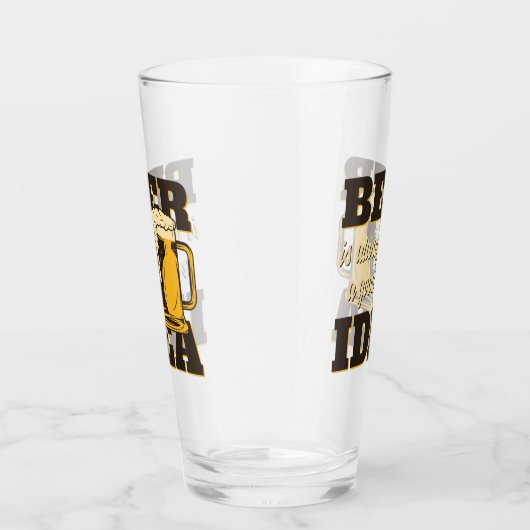 Bier immer eine gute Idee Funny Glas (Rechts)