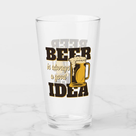 Bier immer eine gute Idee Funny Glas (Vorderseite)