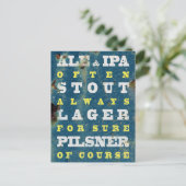 Bier immer. Vintages Bierposter. Bier Postkarte (Stehend Vorderseite)