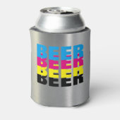 BIER in CMYK-Farben, sein Lieblingsgetränk Dosenkühler (Kanne Rückseite)