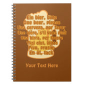 BIER in Sprachen für ein benutzerdefiniertes Noteb Notizblock (Vorderseite)
