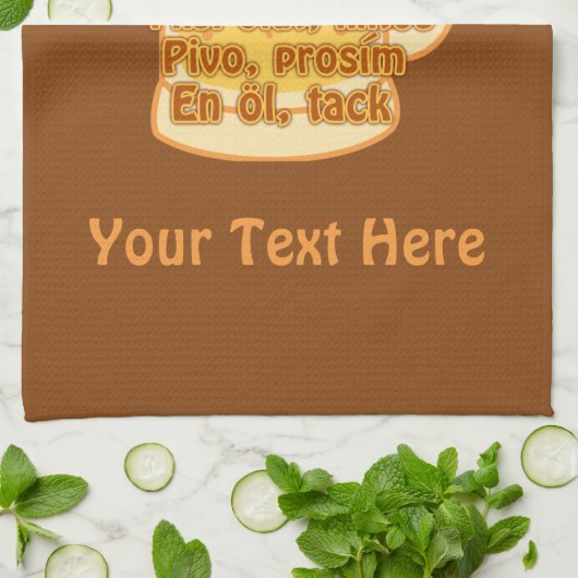 BIER in Sprachen Handtuch für Küchen (Gefaltet)