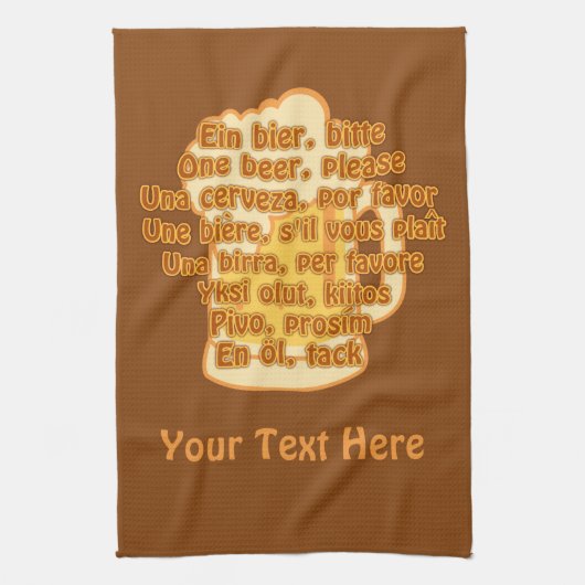 BIER in Sprachen Handtuch für Küchen (Vertikal)
