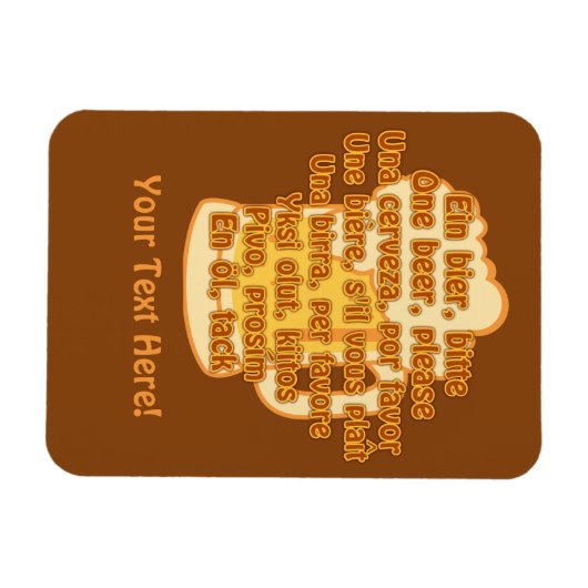 BIER in Sprachen, kundenspezifischer Magnet (Horizontal)