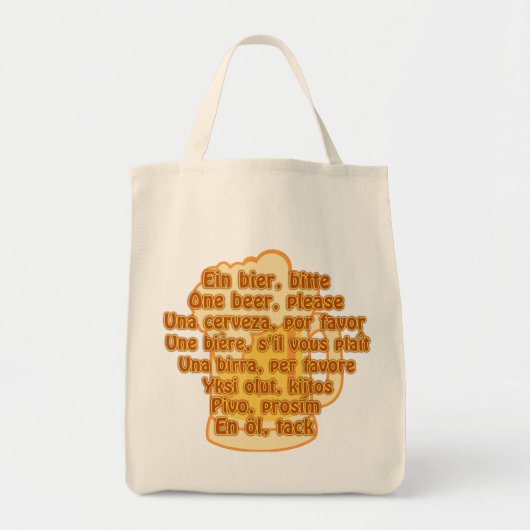 BIER in Sprachen Tasche - wählen Sie Stil & Farbe (Vorne)
