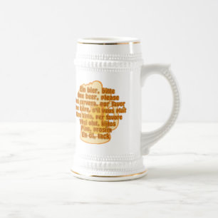 BIER in Sprachen Tasse - wählen Sie Stil & Farbe