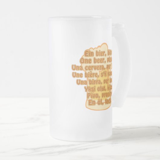 BIER in Sprachen Tasse - wählen Sie Stil & Farbe (VorderseiteRechts)