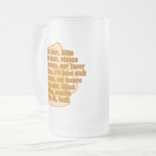 BIER in Sprachen Tasse - wählen Sie Stil & Farbe (Vorderseite Links)