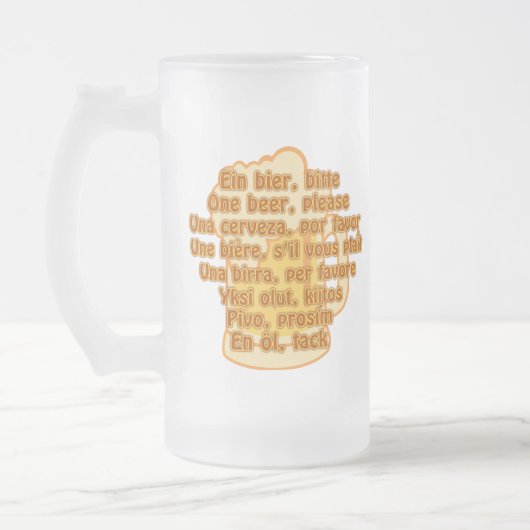 BIER in Sprachen Tasse - wählen Sie Stil & Farbe (Links)