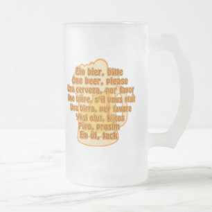 BIER in Sprachen Tasse - wählen Sie Stil & Farbe