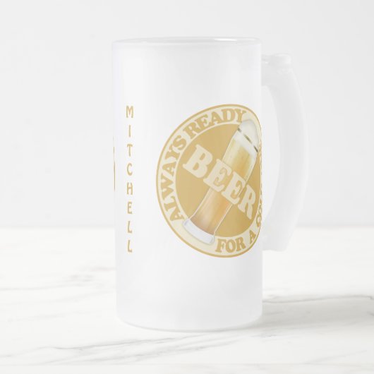 BIER-individuelle Name-Tasse Mattglas Bierglas (VorderseiteRechts)