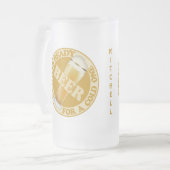 BIER-individuelle Name-Tasse Mattglas Bierglas (Vorderseite Links)