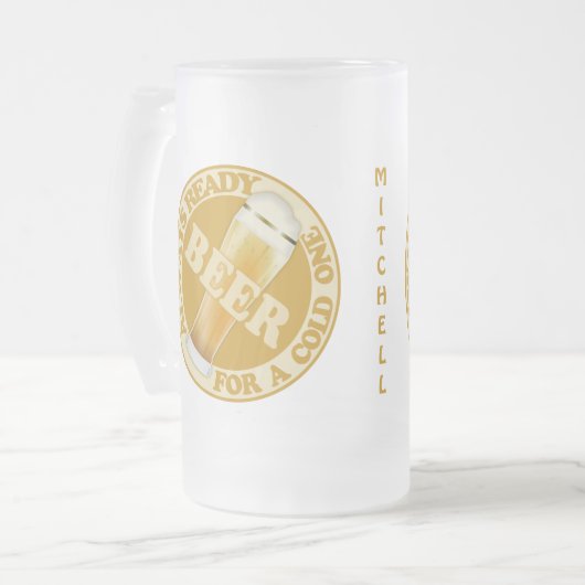 BIER-individuelle Name-Tasse Mattglas Bierglas (Vorderseite Links)