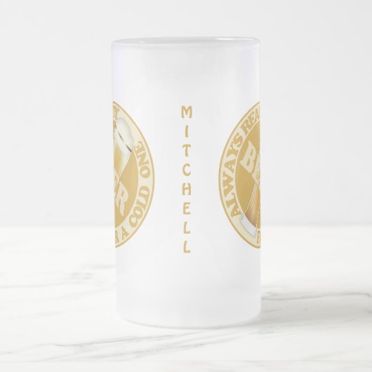 BIER-individuelle Name-Tasse Mattglas Bierglas (Mittel)