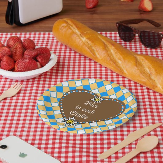 Bier ist auch Stulle Pappteller (Picknick)