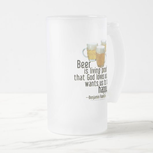 Bier ist Beweis (Franklin) Mattglas Bierglas (VorderseiteRechts)