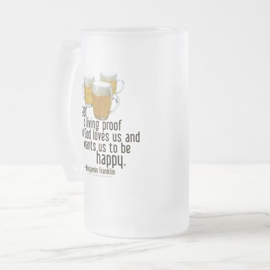 Bier ist Beweis (Franklin) Mattglas Bierglas (Vorderseite Links)