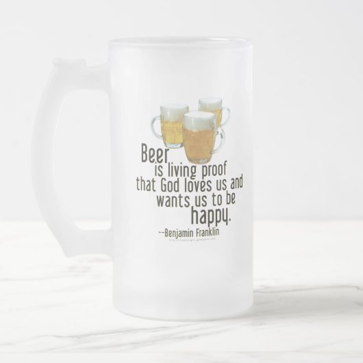 Bier ist Beweis (Franklin) Mattglas Bierglas (Links)