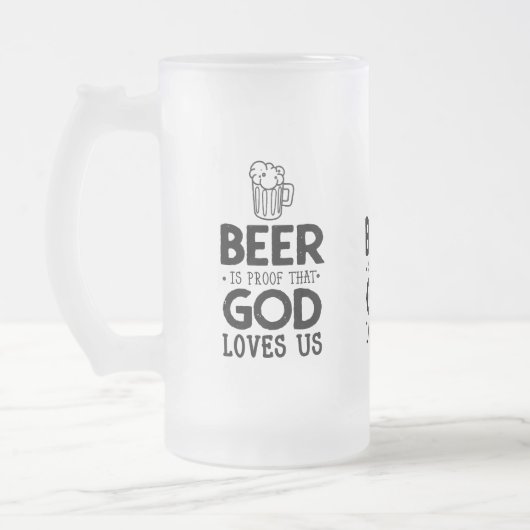 Bier ist Beweis Lieben dieses Gottes wir Mattglas Bierglas (Links)