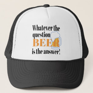 Bier ist die Antwort Truckerkappe