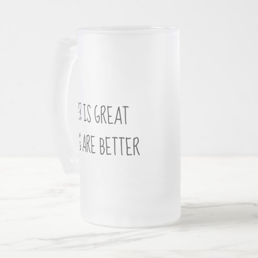 Bier ist Große Biere sind besser Funny Mattglas Bierglas (Vorderseite Links)