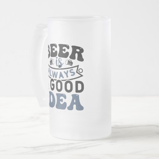 Bier ist immer eine gute Idee Mattierte Bier Tasse (Vorderseite Links)