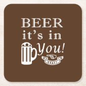 Bier ist in dir B Rechteckiger Pappuntersetzer (Vorderseite)