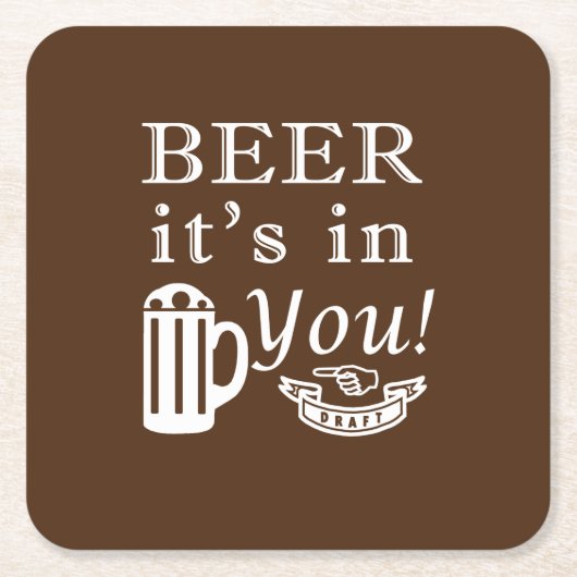 Bier ist in dir B Rechteckiger Pappuntersetzer (Vorderseite)