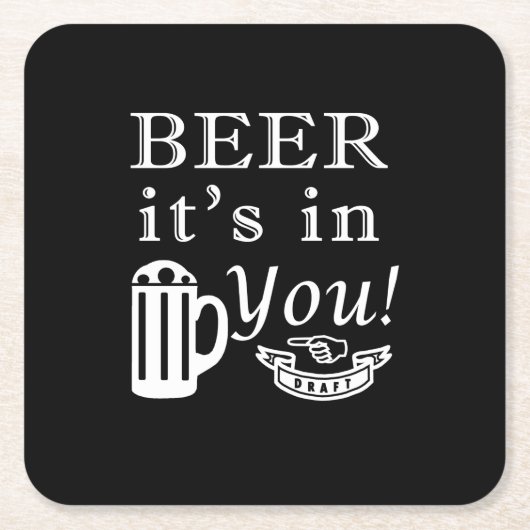 Bier ist in dir rechteckiger pappuntersetzer (Vorderseite)