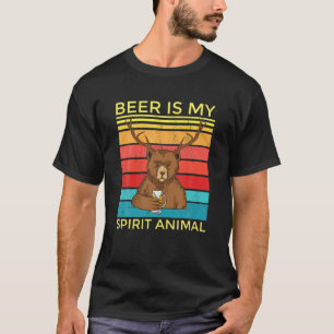 Bier ist mein Geist Tier Bär mit Bier T-Shirt