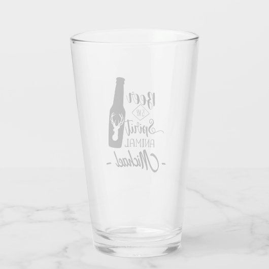 Bier ist mein Geist Tier Funny Name Bier Glas (Rückseite)