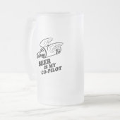 BIER IST MEIN KOPILOT-T - SHIRT MATTGLAS BIERGLAS (Vorderseite Links)