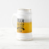 Bier ist nicht die Antwort auf Bier Stein Bierglas (Vorderseite Links)