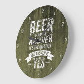 Bier ist nicht die Antwort Große Wanduhr (Winkel)