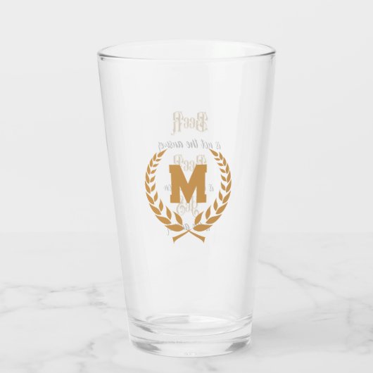 "Bier.. ist nicht die Antwort" Monogramm Glas (Rückseite)