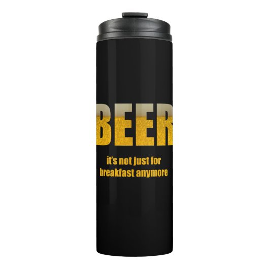 Bier ist nicht nur zum Frühstück Thermosbecher (Vorderseite)